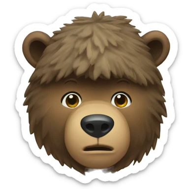 bearhead peeking top of pine tree sticker