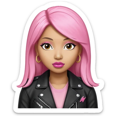 Nicki Minaj wear leather jacket sticker