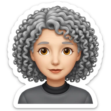curly grey haired woman sticker