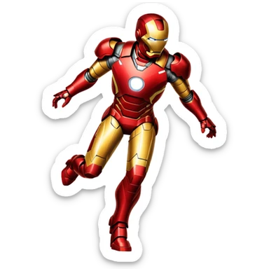 Iron Man superhero with red and gold armor sticker