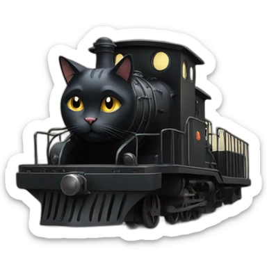 Train heartnet black cat sticker