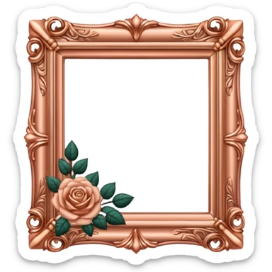 ornate square rose gold frame sticker