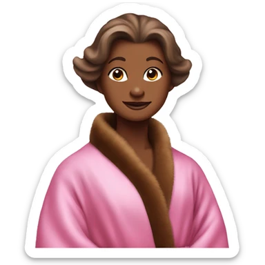 sophisticated brown mink in a pink silk robe sticker