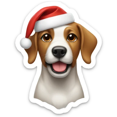 Dog with christmas hat sticker