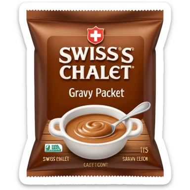 Swiss chalet gravy packet  sticker