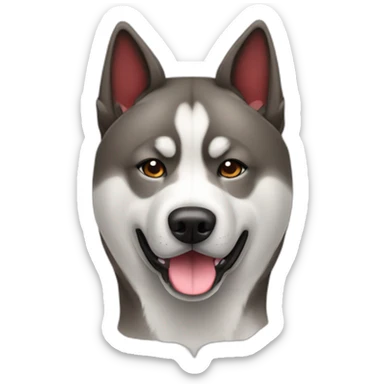 Akita inu brindle grey and red sticker