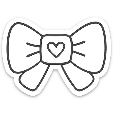 Make the bow minimalist with neutral, minimalist colors, keep background transparent, in a hand drawn icon style with no fill. sticker