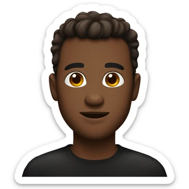 Edgar guy with black shirt and brown skin sticker