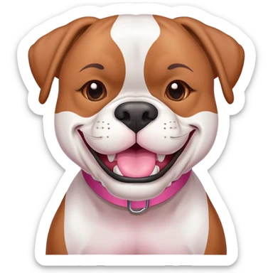 Happy All White boxer with large pink jowls  sticker