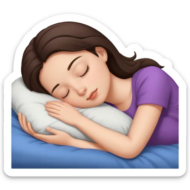 Brunette girl sleeping sticker