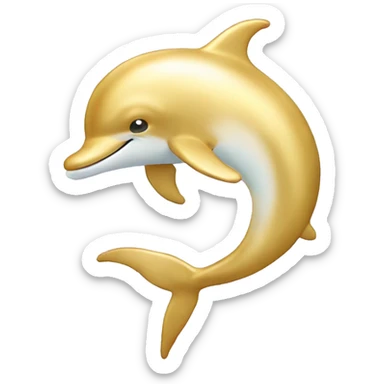 Pastel-gold-raimbow-dolphin sticker