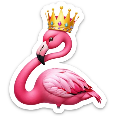 Strong flamingo with a crown  sticker