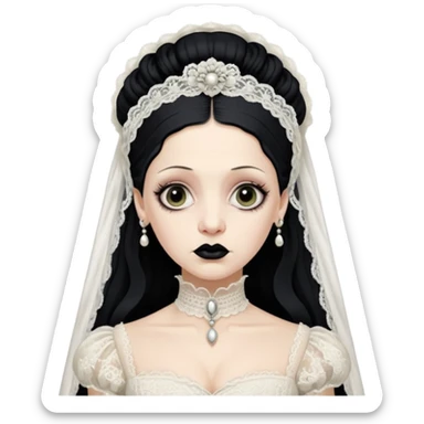 Lene Lovich like victorian creepy bride sticker