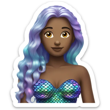 mermaid, model, magical, iridescent, mystical, shiny, holographic, highlights, scales  sticker
