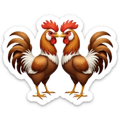 Gallos peleando sticker