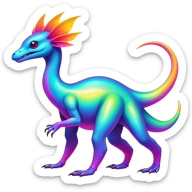 An exotic neon colorful unique bizarre eccentric Fakémon-creature (full body) sticker