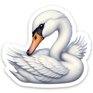 Tow dreamy swan sticker