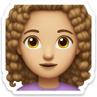 girl with brown hair and large forehead sticker