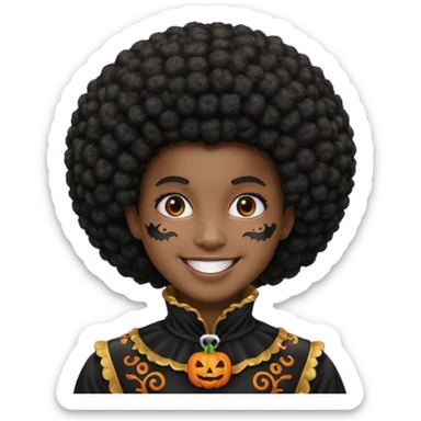 afro halloween sticker