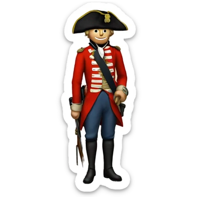 british redcoat solider 1700s revolutionary war sticker