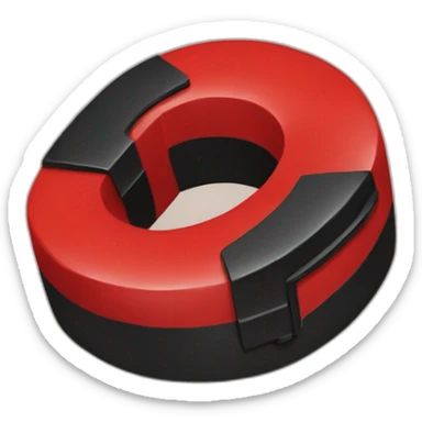 red and black horseshoe magnet sticker