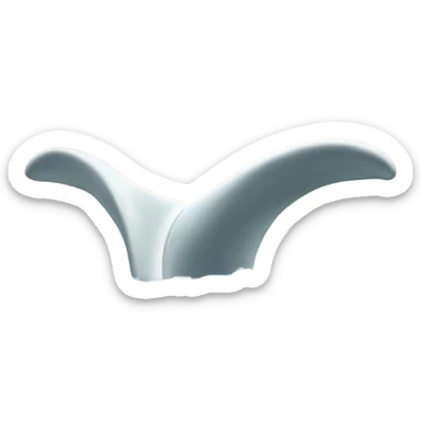Small white whale tail sticker