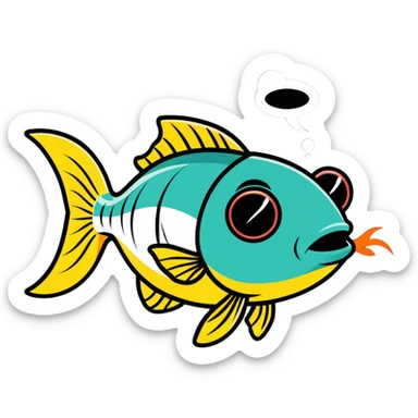 Fish smoking a blunt with sunglasses  sticker