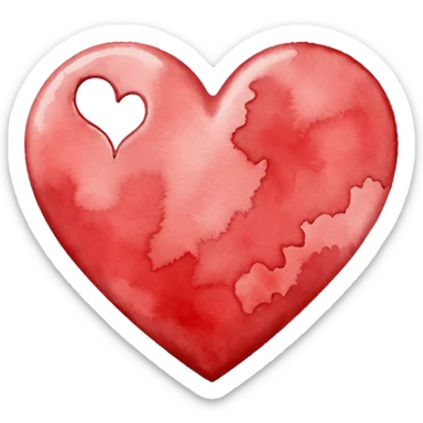 minimalist watercolor heart icon, monochromatic white washes, soft bleeding edges, on textured white paper, serene and emotional, perfect for app icon, transparent background, flat lay --style raw --stylize 150 sticker