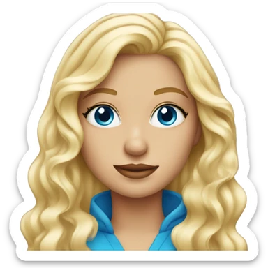 pretty blond woman with blue eyes and earrings sticker
