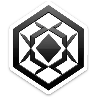 Create an emoji in which it is representing AI logo similarly like the logo of Chat GPT ,Gemini but different completely different and very professional not simple and try to make it in black and white colour sticker