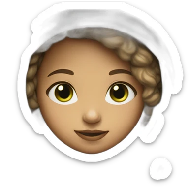 girl in spacesuit with light skin and green eyes sticker