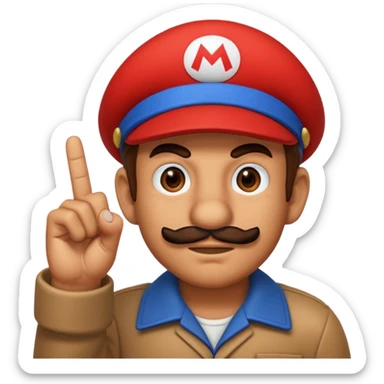 mario sacando el dedo  sticker