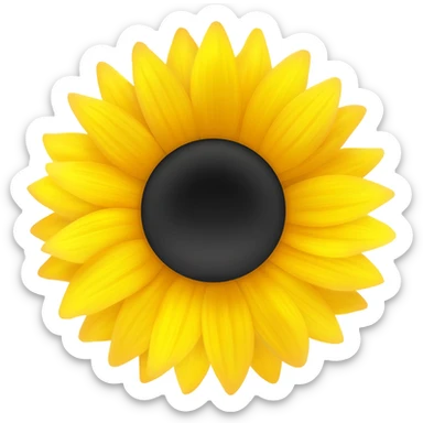 Emoji de la flor de girasol Con el centro negro sticker