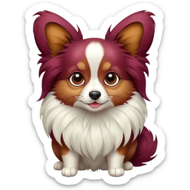 Papillon burgendy  sticker