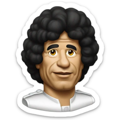 muammar gaddafi with white gloves sticker