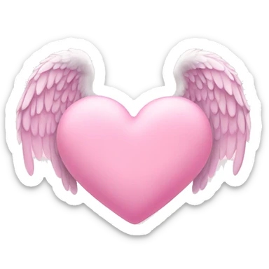 pink pastel heart with angel wings sticker