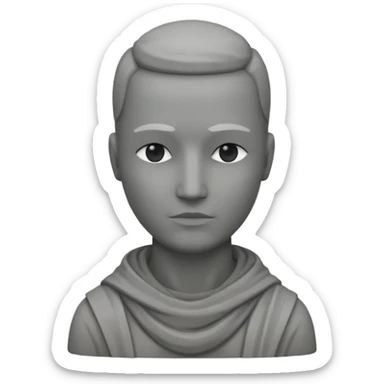 Una persona con la cabeza. De 🗿 pero sin rostro y con la ropa gris sticker