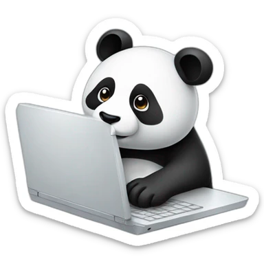 panda on a computer sticker