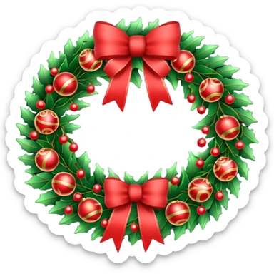 Christmas wreath sticker