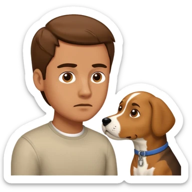 dog fighting man sticker