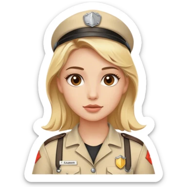 Blonde model with brown eyes, zookeeper sticker