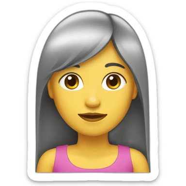 Mujer pelo largo con flequillo sticker