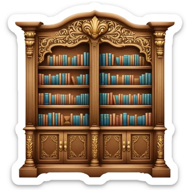 Beautiful vintage white bookshelf  sticker
