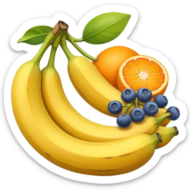 Bananas, oranges, blueberries  sticker