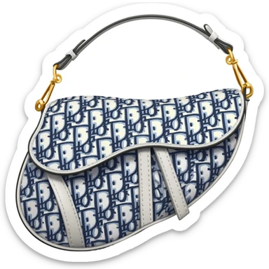 white dior printed saddle bag sticker