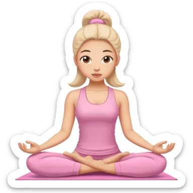 yoga girl light pink clothes  sticker