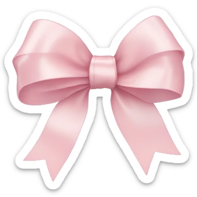 Light pink thin ribbon bow sticker
