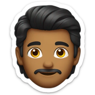 hot sri lankan guy with black curtain hair parted in the middle sticker