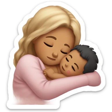 baby  on his mother sticker