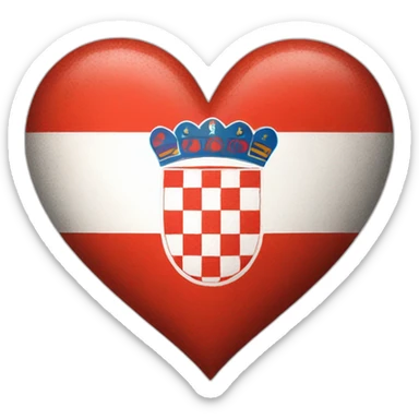 croatian flag with heart sticker